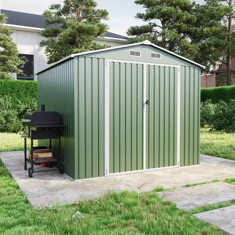 Casetta da giardino in acciaio zincato verde 2 56x2 56xh2 16m 98kg 6 55 metri quadri (1/4)