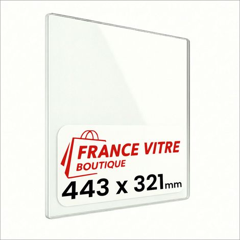 443 x 321 x 4 mm - Vitre de cheminée pour insert et poêle à bois - verre de rechange - France Vitre - jusqu'à 800°C - 321 x 443 x 4 mm (1/5)