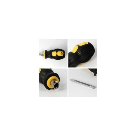 Mini cacciavite a doppio uso, reversibile, piccolo utensile manuale compatto per lavori di riparazione - Crezuo