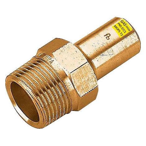 Einsteckstück aus Rotguss 22 mm - 3/4'' AG - DVGW-zertifiziert (1/2)