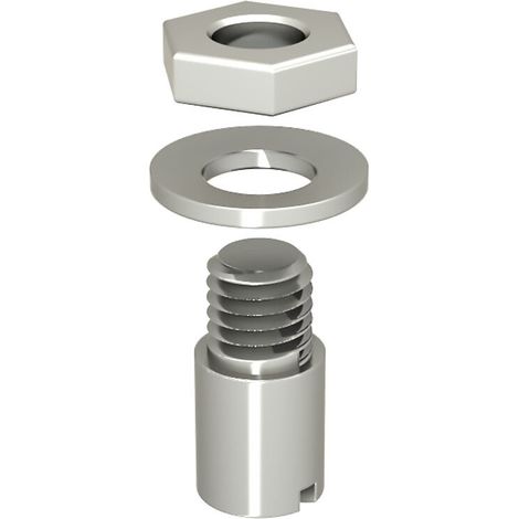 Butée cylindrique en acier galvanisé pour portes doubles se rejoignant au centre (1/2)