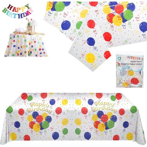 Geburtstag Tischdecke 137x274cm Happy Birthday wasserdicht für Partys