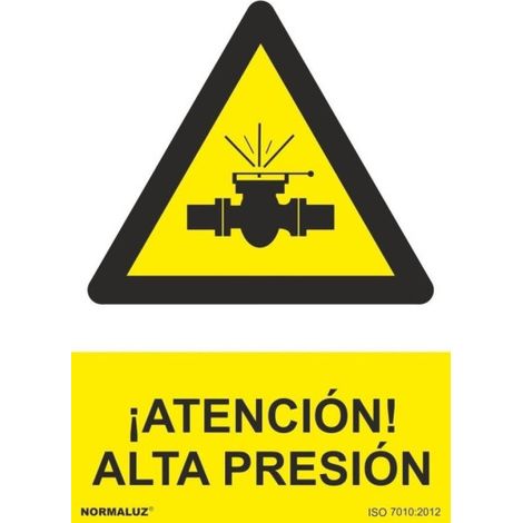 Señal industrial ¡Atención Alta Presión SEKURECO 100 x 150 mm ADHESIVOS DE VINILO (1/2)
