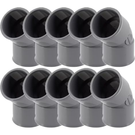 10 coudes PVC évacuation - Ø32 - Femelle Femelle 45° - Nicoll (1/4)