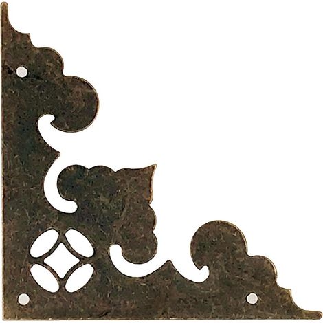 Lot de 12 protections d'angle décoratives en métal vintage pour boîte en bois (bronze antique) (1/5)