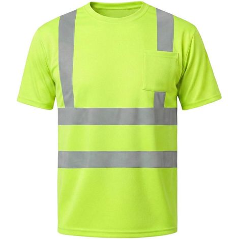 T-shirt de travail haute visibilité réfléchissant et respirant, manches courtes, jaune, taille M (1/5)
