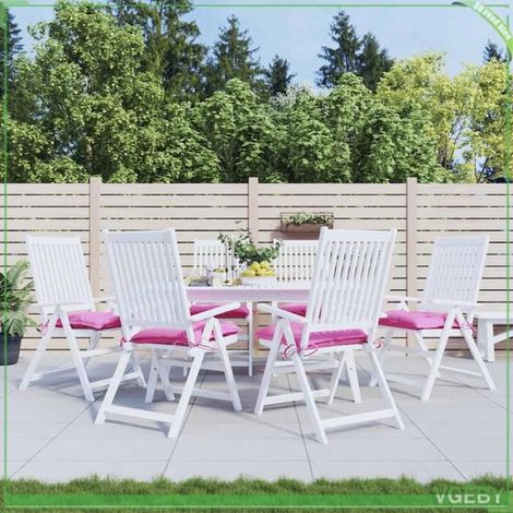361503 Coussins de chaise lot de 6 rose 40x40x7 cm tissu (1/5)