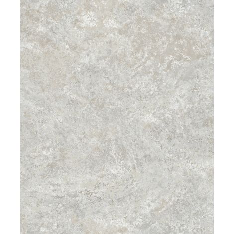 Papier peint effet stuc patiné blanc cassé nacré (1/2)