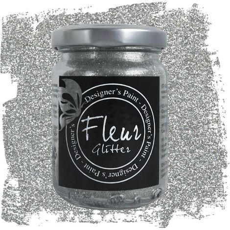 Glitter in Polvere Fleur per Pittura Vernici Decorazioni 90 gr - Colore: Silver
