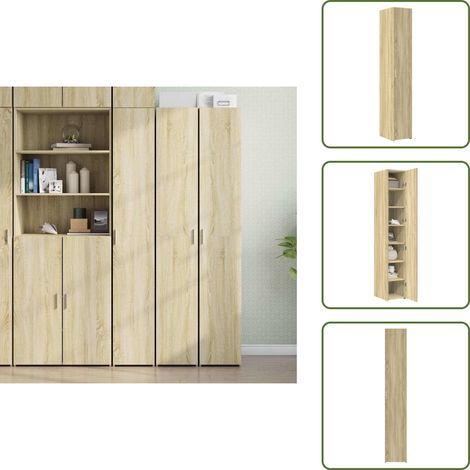 Meuble haut - vidaXL Buffet haut chêne sonoma 30x42,5x185 cm bois d'ingénierie - Étagère (1/5)