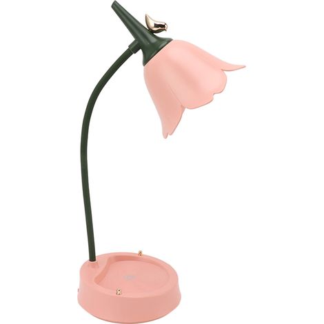 3-W-LED-Tischleuchte mit Touch-Funktion, 3 Dimmstufen, faltbar in Blütenform, 5-V-USB-Anschluss, Rosa (1/5)