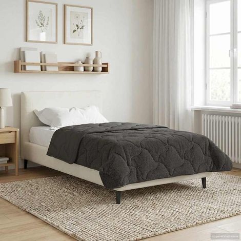 Ganzjahresbettdecke Gepolstert Anthrazit 155 x 220 cm
