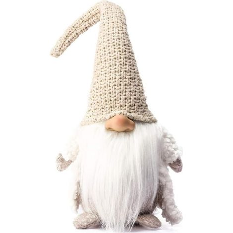 Gnome de Noël Artisanal Tomte Suédois, Décorations Lutin de Fête, Cadeaux pour Thanksgiving, Figurine Scandinave 16 Pouces (Kaki) (1/5)