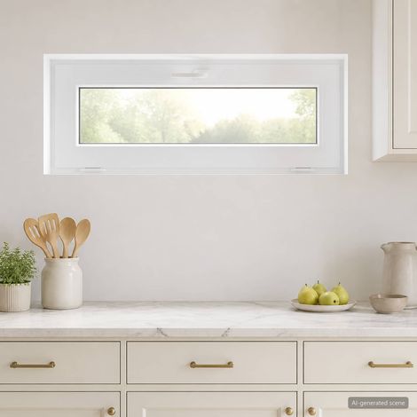vidaXL Couleur intérieure de la fenêtre de sous-sol blanche RISOR (1/5)
