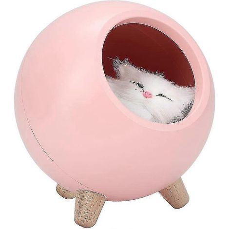 Lampe de table pour animaux de compagnie en forme de chat, lampe de chevet LED mignonne pour animaux de compagnie à double chargement USB() (1/2)