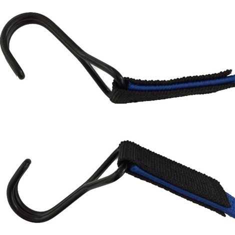 Elastisches Band, Spanngummi mit Haken, 80cm blau (1/5)