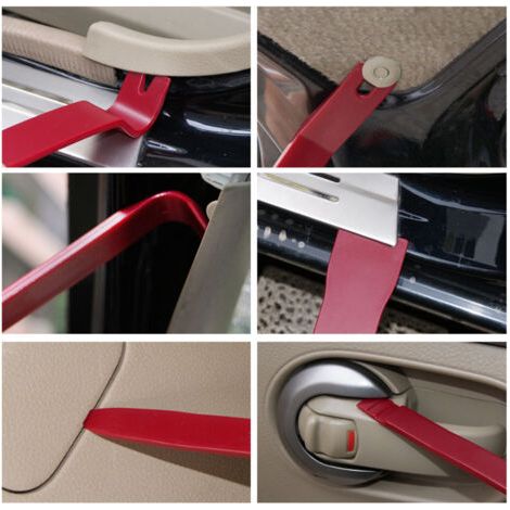 Kit de herramientas Vislone de 19 piezas para desmontar molduras de radios de coche, clips de paneles de puertas y herramientas de reparación de palancas. (1/5)