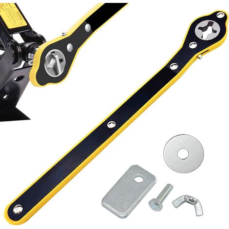 Chiave a cricchetto per cricchetto a forbice  Risparmio di manodopera  Chiave con impugnatura a forbice girevole a 360°  Chiave per cricchetto con adattatore universale per viaggi/camion/SUV (1/5)