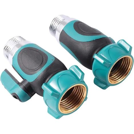 Conector roscado de 3/4" para válvula de cierre de manguera de jardín, adaptador de conexión rápida de 1 vía para válvula de cierre de manguera de jardín. (1/5)