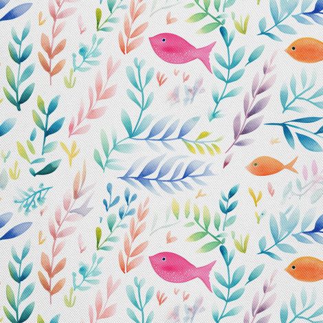 Tela decorativa para exteriores Oxford - Peces, algas de colores - DX2350 (1/5)