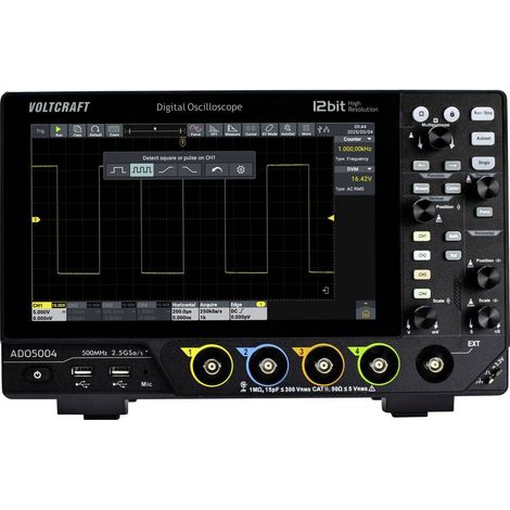 VOLTCRAFT ADO-5004 Oscilloscopio digitale 500 MHz 2.5 Gsa/s 250 Mpts 12 Bit Memoria digitale (DSO) 1 pz. (1/5)