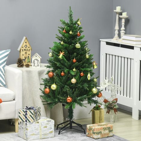Árbol de Navidad artificial con 310 ramas, soporte de acero, base de acero plegable, 120 cm de altura, verde. (1/5)