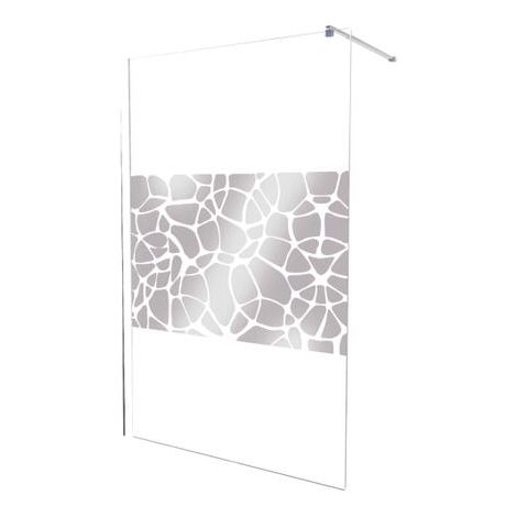 ONDEE - Mamparas de baño ALEA - Serigrafía espejo - Vidrio templado - Transparente -  120x200x1cm