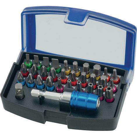 Promat Bitsortiment 32-teilig Schlitz/PH/PZD/TX/TX-BO/6Kt. (1/4)