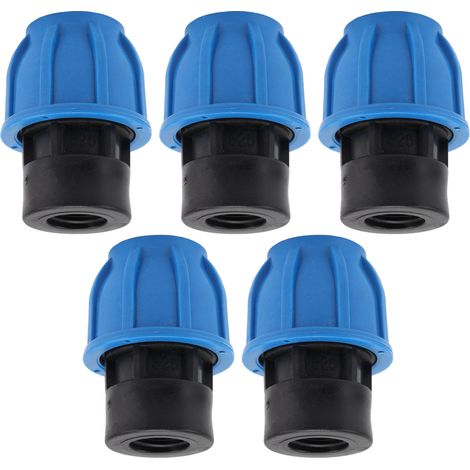 Kit de 5 raccords de plomberie pour tuyau d'eau, connecteur rapide, filetage femelle droit 25xG1/2 (1/5)