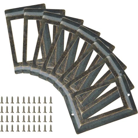 Set aus 24 Etikettenhaltern im Antik-Stil, 81 mm x 51 mm, Visitenkartenhalter aus Metall für Bibliotheksschubladen und Büroschränke mit Schrauben (Antikbronze)