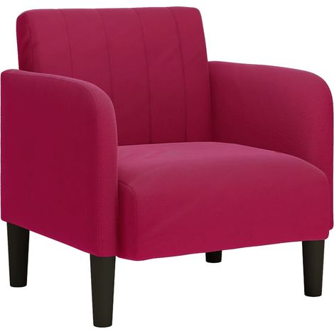 Fauteuil relax  Fauteuil avec accoudoirs rouge bordeaux 54 cm velours (1/5)
