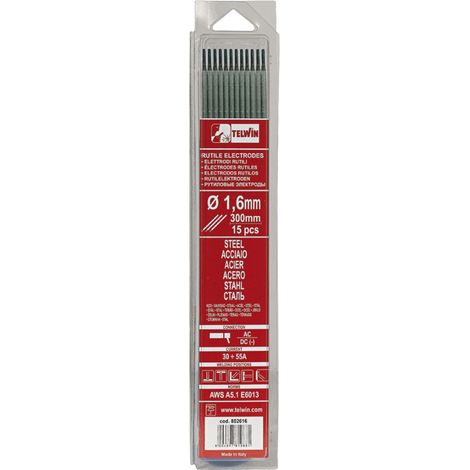 Electrodos rutilos acero kit 15 piezas Ø 1,6 TELWIN 802616