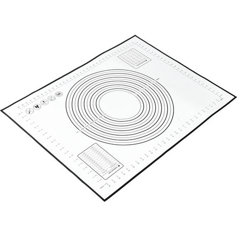 Tapis de pâtisserie en silicone antiadhésif pour étaler la pâte, tapis de cuisson antidérapant pour cuisine et pâtisserie 80x60cm (noir) (1/5)