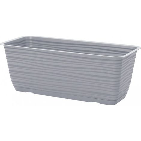 Sahara 40 Balkonbox mit Sockel Platin (1/2)