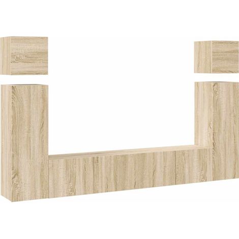 Maison Exclusive - 8-tlg. TV-Schrank-Set Sonoma-Eiche Holzwerksto