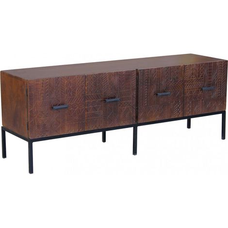 Mobile TV Dominick 150x40x55 h cm in Legno Marrone (1/5)