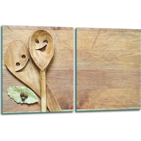 2x Glas-Schutzplatte für Herd 40x52 Küche (1/5)
