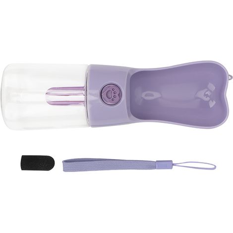 Gourde Eau Portable Pour Chien Et Chat - Filtre Charbon Actif - Usage Extérieur Voyage - 250ml Violet (1/5)
