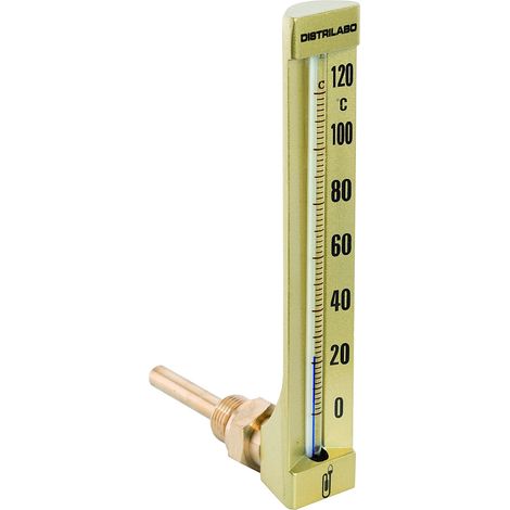 Thermomètre industriel équerre - 15x21 - Grand modèle 200mm Sonde long 63mm - de -30 à 50°C