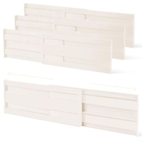 Separateur Tiroirs, Réglable Organiseur Tiroir Cuisine, Inserts de Tiroirs Organiseurs pour Commode Chambre à Coucher Armoire 27,5-52 cm, 4 Pièces - (1/5)