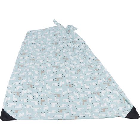 Housse de Pouf Géant Rangement Jouets En Tissu Lavable Design Cartoon Bleu 127x90x76cm Sac de Rangement Multifonction Confortable (1/5)