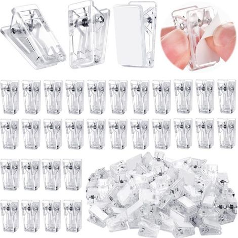 KLVGTIFS PU - 100 clips transparents autocollants pour papier peint, dimensions : 26 x 13 mm. (1/4)