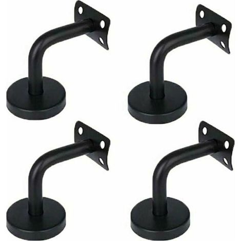 Ensemble de 4 supports de main courante en acier inoxydable, conçus pour supporter les mains courantes murales dans les couloirs, les escaliers et les lofts intérieurs. (1/4)