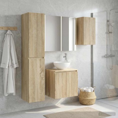vidaXL Juego de Muebles de Baño 5 uds. Roble Sonoma (1/5)