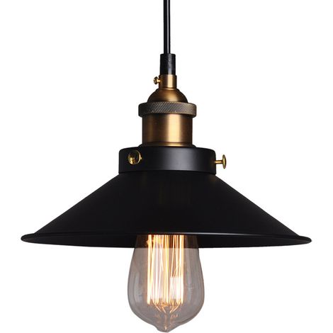 Plafonnier industriel en métal brillant, compatible ampoule E27, style loft pour salon, cuisine, couloir – Montage simple–DELKEVIC