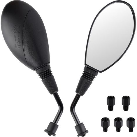 Motorrad Spiegel Set E13-Geprüft, 360° drehbar, M10/M8 Adapter für Roller, Moped, Quad (1/5)