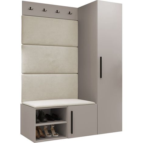 Conjunto para recibidor Nitos II, Manila 02, 191x124x50cm, Aglomerado laminado, Tapiz, Montada en la pared, Colocada (1/5)