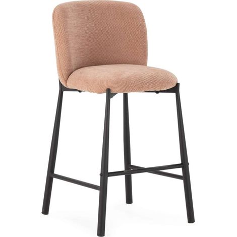 Pack de 2 taburetes modelo Iria tapizado en textil coral, 95.5cm(alto) 49.5cm(ancho) 55cm (largo) (1/5)