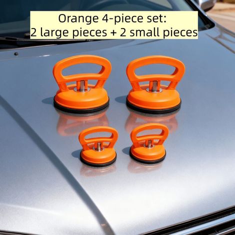 Kit de réparation de bosses pour voiture, ensemble de 4 pièces (2 grandes ventouses + 2 petites ventouses), permet de redresser les bosses - Orange (1/5)