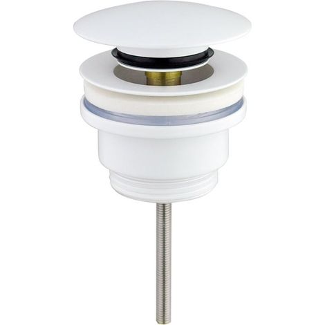 Universal-Klick-Klack-Ablaufgarnitur, mattweiß, für Waschbecken und Bidets, 1/4 Mutter, Messing (1/5)